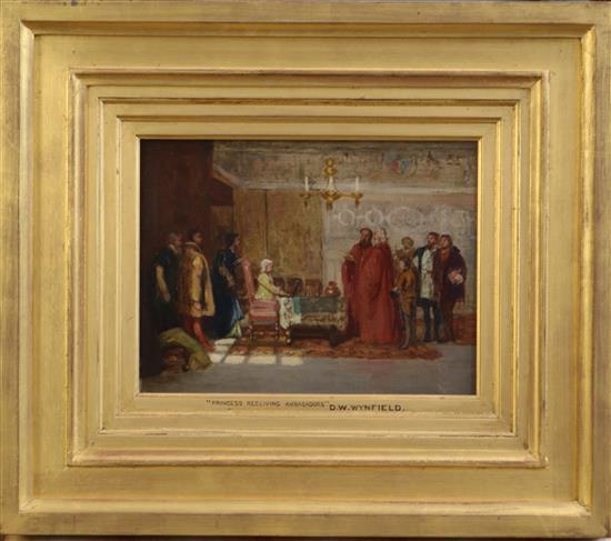 David Wilkie Wynfield (1837-1887) Princess receiving ambassadors 6.5 x 8.5in.